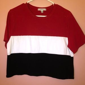 red,white, and black crop top